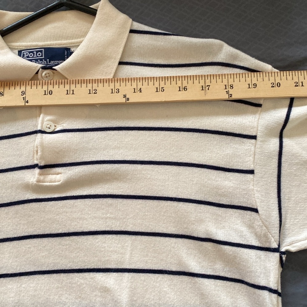 POLO Ralph Lauren Men’s Vintage Striped Long Sleeves Polo Size XL. Made in Italy - Picture 7 of 10